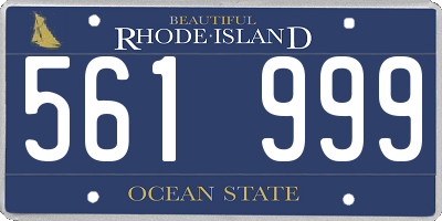 RI license plate 561999
