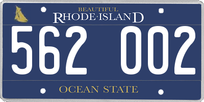 RI license plate 562002