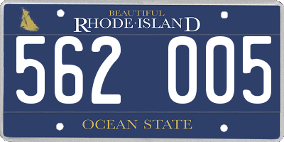 RI license plate 562005