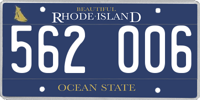 RI license plate 562006