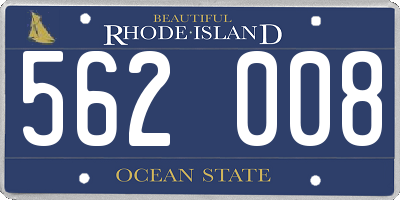 RI license plate 562008
