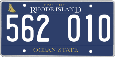 RI license plate 562010
