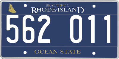 RI license plate 562011