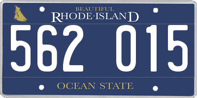 RI license plate 562015