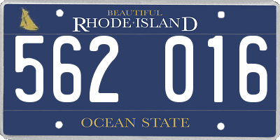 RI license plate 562016