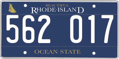 RI license plate 562017