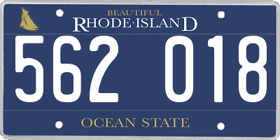 RI license plate 562018