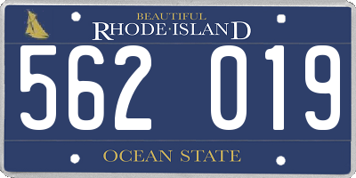 RI license plate 562019