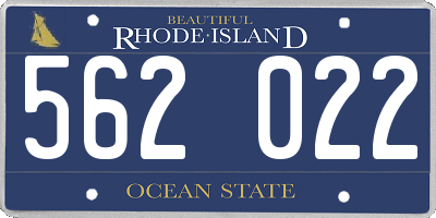 RI license plate 562022