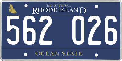 RI license plate 562026