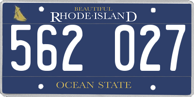 RI license plate 562027