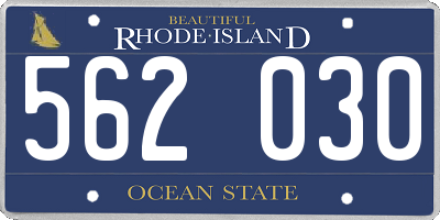 RI license plate 562030
