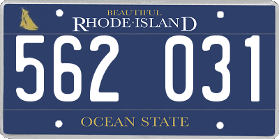 RI license plate 562031