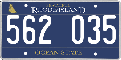 RI license plate 562035