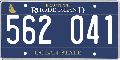 RI license plate 562041