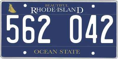 RI license plate 562042