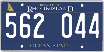 RI license plate 562044