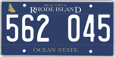 RI license plate 562045