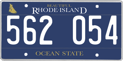 RI license plate 562054