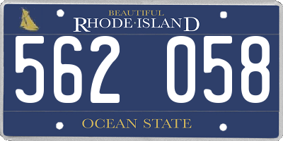 RI license plate 562058