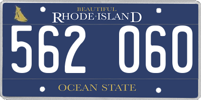 RI license plate 562060