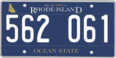 RI license plate 562061