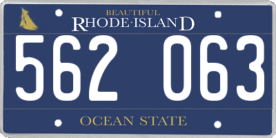 RI license plate 562063