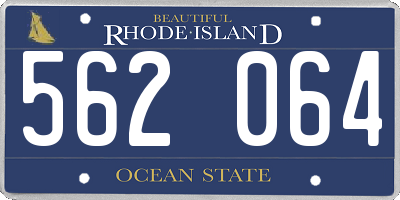 RI license plate 562064