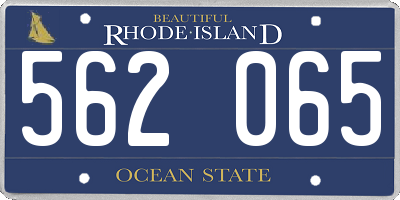 RI license plate 562065