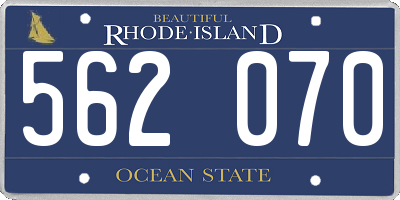 RI license plate 562070