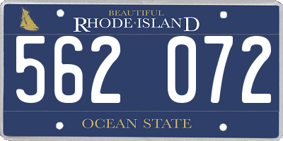 RI license plate 562072