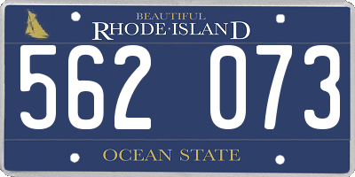 RI license plate 562073