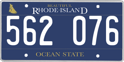 RI license plate 562076