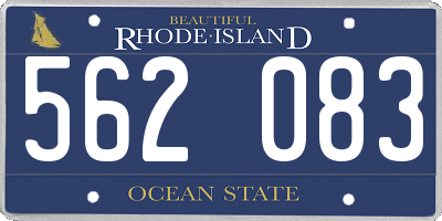 RI license plate 562083