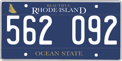 RI license plate 562092