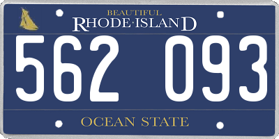 RI license plate 562093