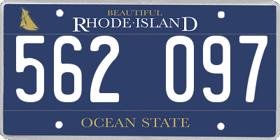 RI license plate 562097