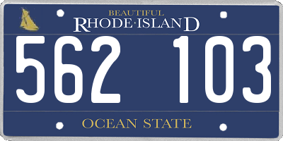 RI license plate 562103