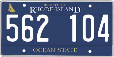 RI license plate 562104
