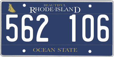 RI license plate 562106