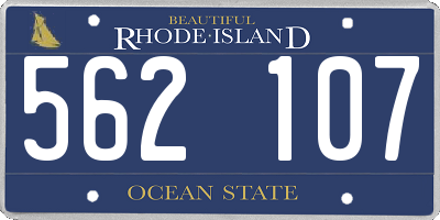 RI license plate 562107