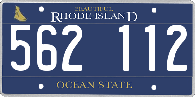 RI license plate 562112
