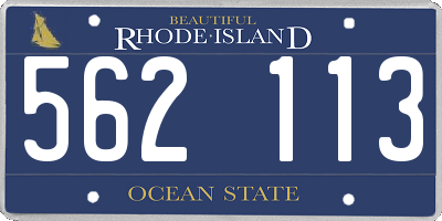 RI license plate 562113