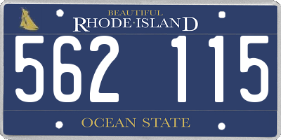 RI license plate 562115