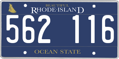 RI license plate 562116