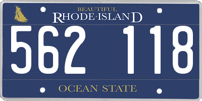 RI license plate 562118