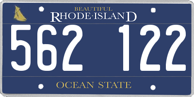 RI license plate 562122