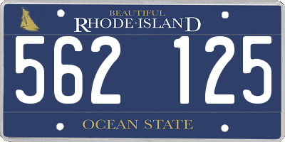 RI license plate 562125