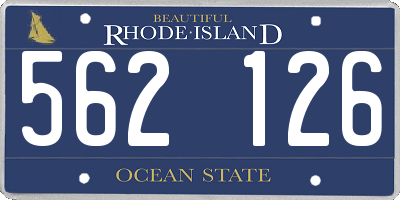 RI license plate 562126