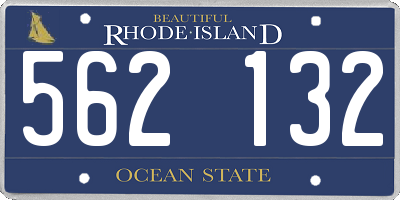 RI license plate 562132
